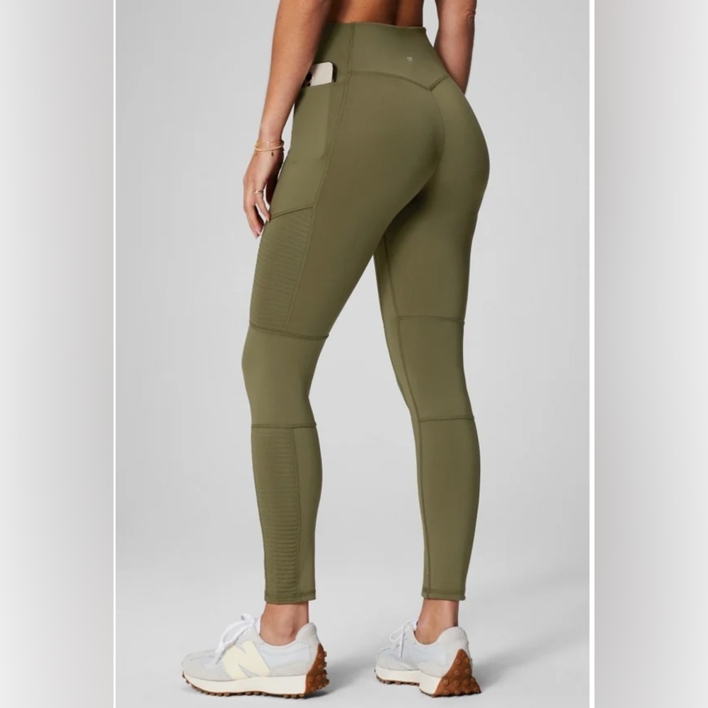 FABLETICS Women’s Leggings High-Waisted Motion365+Moto Black - Short - Black - S